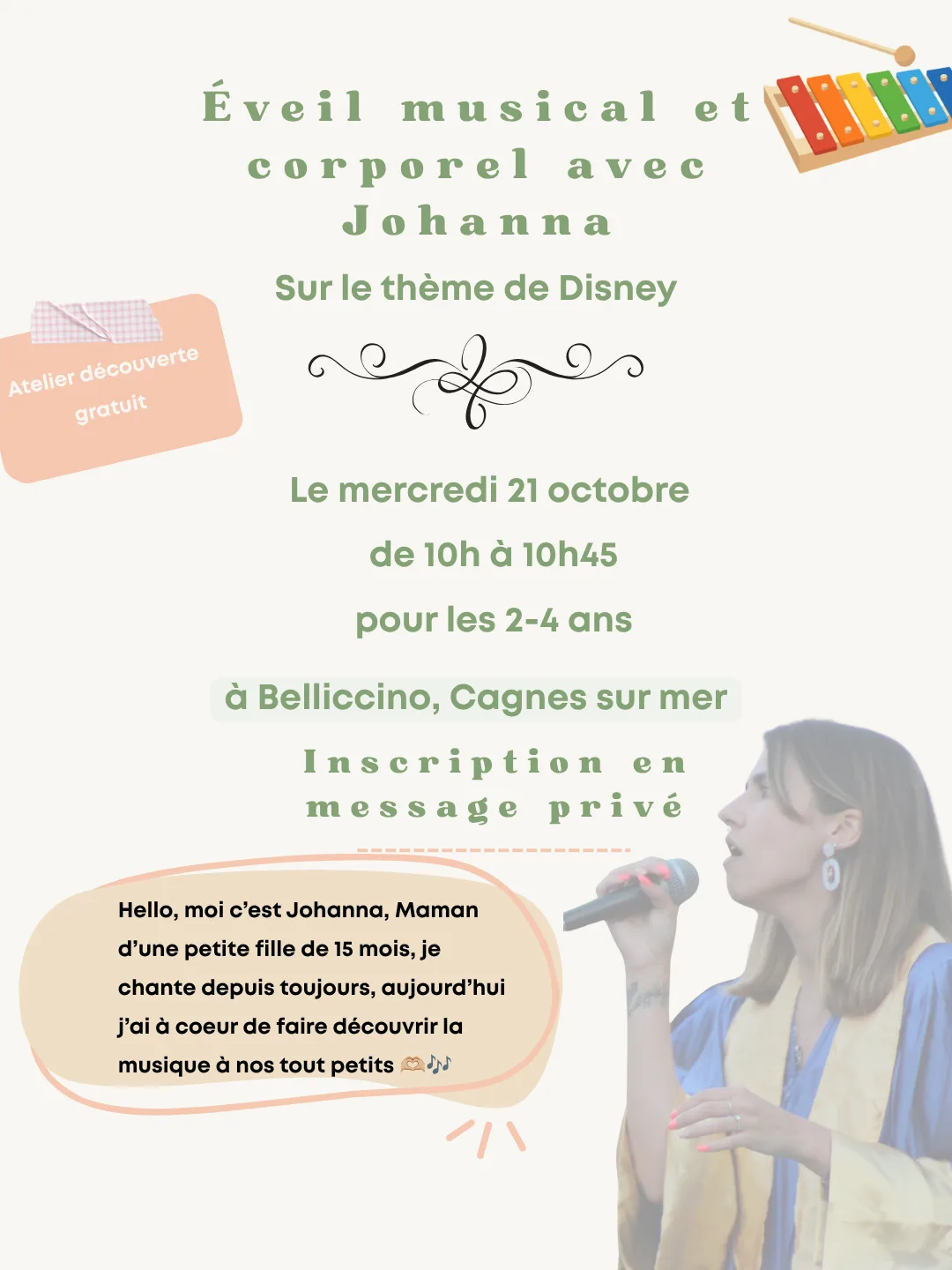 Atelier Éveil Musical Disney avec Johanna (2-4 ans)